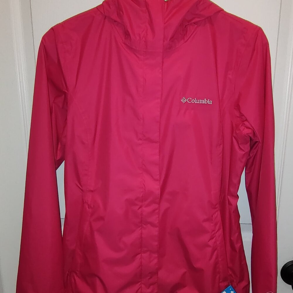 COLUMBIA ARCADIA II NYLON PARKA OMNI TECH FABRIC REPELS WATER CORAL PINK S/P